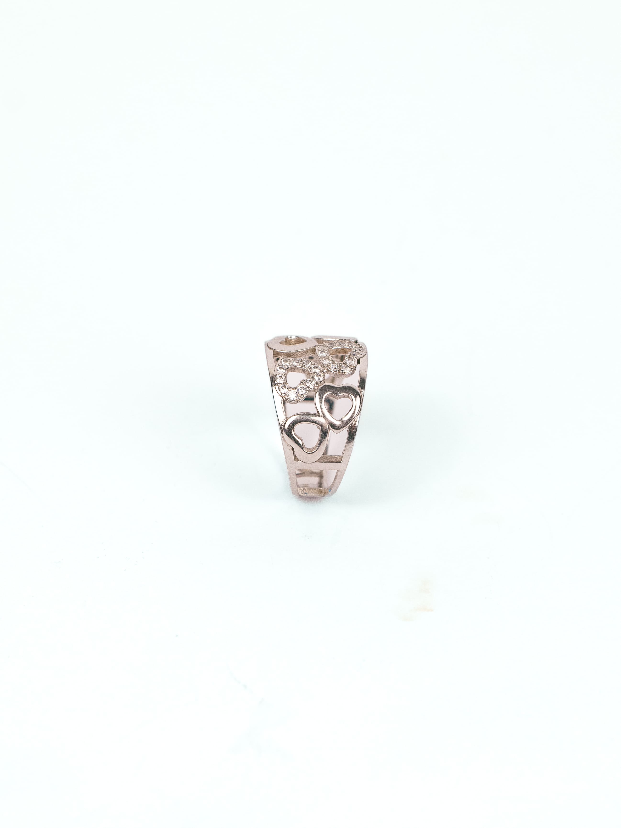 Anillo Plata Corazones Femenino Mujer Talla # 8